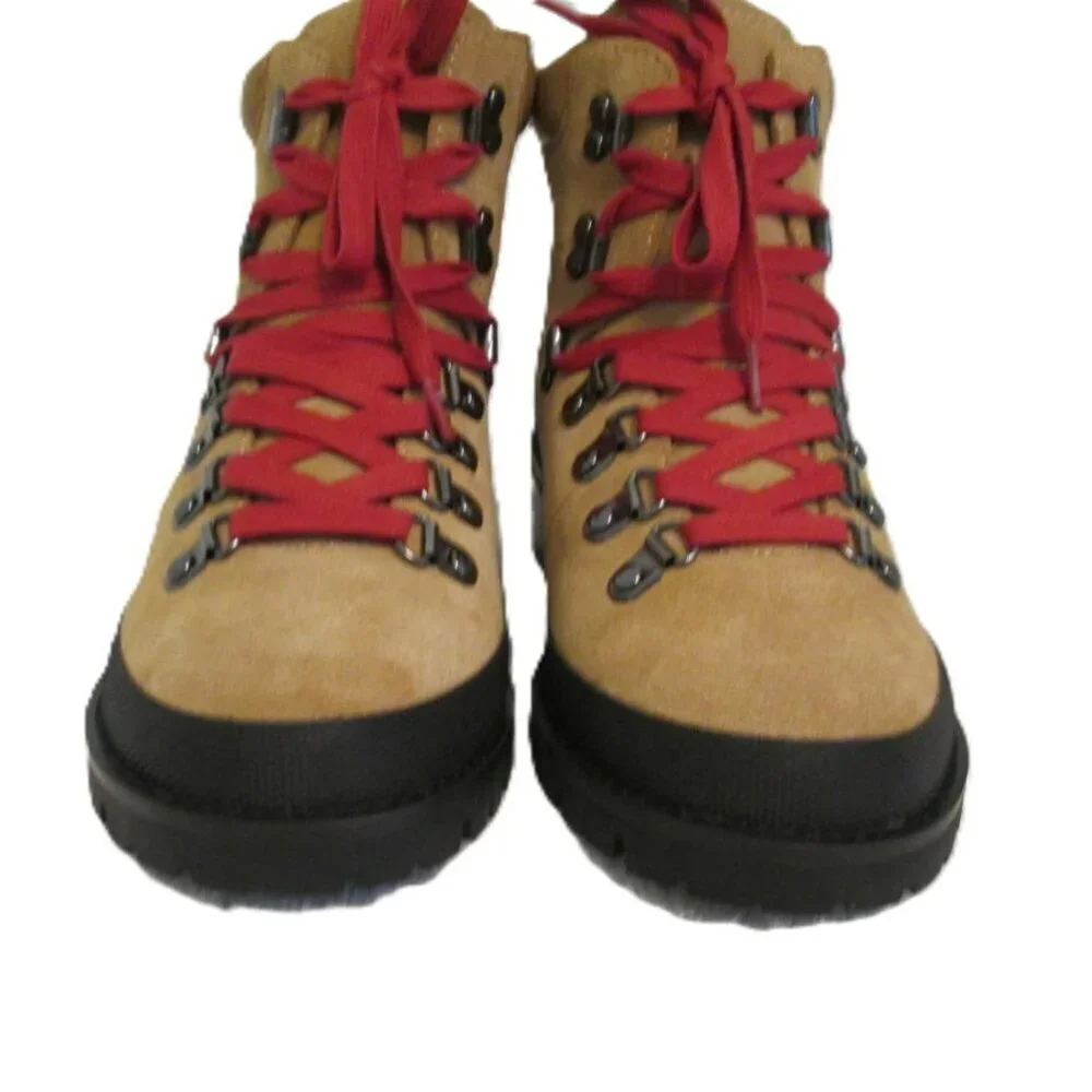 NIB AEROSOLES Camel Suede Sport Cruz Hiking Booties Red Shoelaces Women’s 5.5